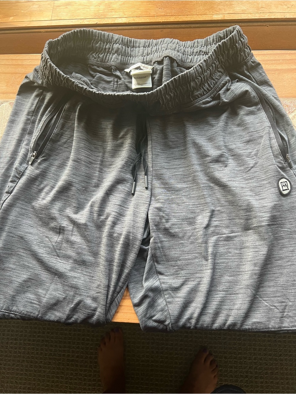 Avalanche Unisex Gray Solid Athleisure Jogger Pants Pockets Drawstring L # 316